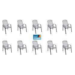 MFG ZINGST 10x Stapelsessel aus Streckmetall Gartenstuhl stapelbar