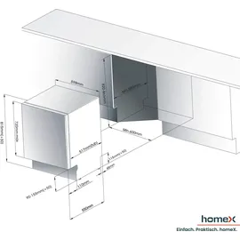 Homex DWFI601442A Einbau-Geschirrspüler (vollintegrierbar, 598 mm)