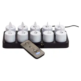 Duni LED Set Moving Flame, Warm White, 10 Stück 38 x Ø 36 mm 25 Std. Weiß,