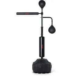 VEVOR Box-Speed-Trainer, Boxsack mit Ständer, Reflex-Boxsack für Jugendliche & Erwachsene, Höhenverstellbares Schlagsack-Set mit Handschuhen, Workout-Speed-Bag für Training Schwarz