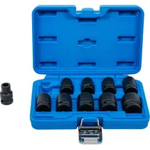 BGS Kraft-Steckschlüssel-Einsatz-Satz Sechskant Antrieb Innenvierkant 12,5 mm SW 10 - 24 mm 10-tlg.