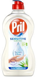 Pril Sensitive Aloe Vera Handspülmittel, Überzeugt durch hohe Fettlösekraft und besondere Hautfreundlichkeit, 450 ml - Flasche