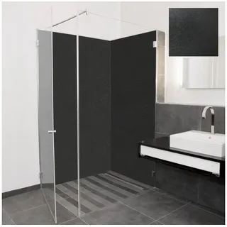 AYLO Duschrückwand, (für Ecken, Einfache Bearbeitung und schnelle Montage vor Ort), kratzfest, farbstabil, wärmeverformbar, langlebig und formbeständig schwarz 5 cm x 5 cm