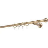 MYDECO 20mm,1-läufig,Rohr,Wandträger 12cm,Endstück ball Farbe: Messing-Matt, Größe: 180cm