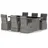 vidaXL Polyrattan Garten-Essgruppe 7-tlg. grau inkl. Auflagen 3059344