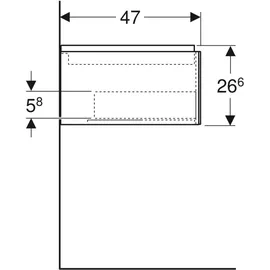 Geberit ONE 59,2x50,4x47cm, lava/lackiert m, 1 Laden
