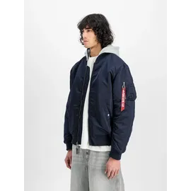 Alpha Industries MA-1 Zip Hood Back EMB blau M
