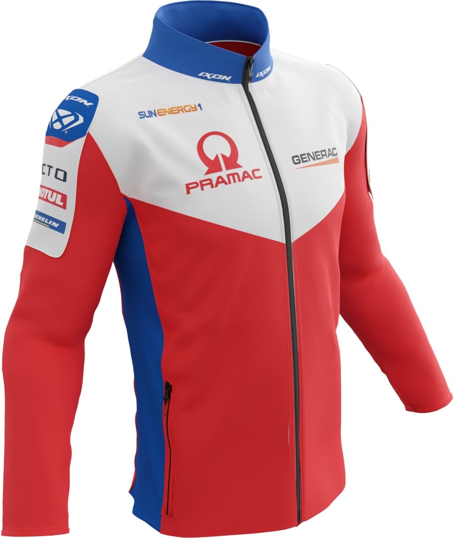 Ixon Pramac Replica Softshell Zip Sweatshirt, weiss-rot-blau, Größe S für Männer