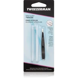 Tweezerman Mini Slant Pinzette mit abgeschrägten Enden mini mit Reise-Etui Stainless 1 St.