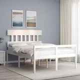 Seniorenbett Mit Kopfteil Weiß Massivholz