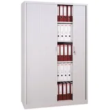 Großer Querrollladenschrank komplett montiert grau 195x120x46cm Stahl Büro Aktenschrank abschließbar Rollladenschrank 555160