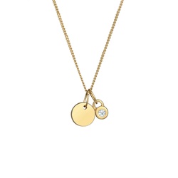 Elli DIAMONDS Kreis Geo Solitär Diamant (0.03 ct.) 585 Gelbgold Ketten Damen