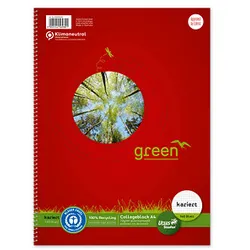 Staufen® Collegeblock green Kleinformat Lineatur 5 kariert DIN A5 Innenrand