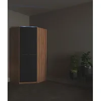 Priess Eckschrank Barcelona 95 x 193 x 95 cm Schwarz