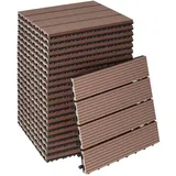 Tectake Terrassenfliesen Braun, Kunststoff, Quadratisch, 31x2.2x31 cm, Gartenzubehör, Terrassen- - Balkonböden, Terrassenfliesen