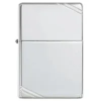 Zippo Sturmfeuerzeug High Polish Sterling Silver with Slashes, Benzinfeuerzeug