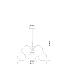 GLOBO Pendelleuchte Hängelampe Esszimmerleuchte 3-Flammig schwarz matt Rauchglas E27
