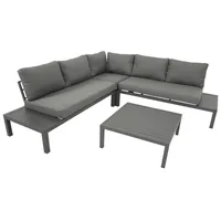 FRG Eck-Lounge Set mit Tisch Aluminium grau