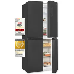 Exquisit Multidoor MD365-125-040D inoxlook-az | No-Frost | Nutzinhalt: 362 L | Schnellgefrieren | Alarm | ECO | 4-Sterne-Gefrieren