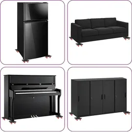 vidaXL Möbelrollen 4 Stk. mit Heber Schwarz 13,5x13,5x4,2 cm 300 kg