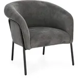 BIZZOTTO Sessel Camila aus Stoff, modernes Design, Dunkelgrau, gepolstert und mit Metallgestell