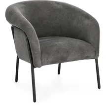 BIZZOTTO Sessel Camila aus Stoff, modernes Design, Dunkelgrau, gepolstert und mit Metallgestell