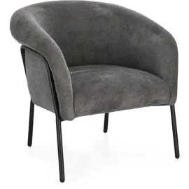 BIZZOTTO Sessel Camila aus Stoff, modernes Design, Dunkelgrau, gepolstert und mit Metallgestell