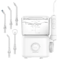 sawgmore Munddusche mit 10 Einstellbaren Druckstufen, 600ml Fassungsvermögen, Oral Irrigator mit 5 multifunktionalen Düsenspitzen für Zuhause (Weiß)