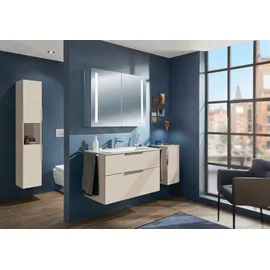 Sanipa „3way“ Hochschrank mit 2 Türen und 1 offenem Fach, Eiche Natural-Touch, UM11685