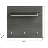 MID.YOU Garderobenpaneel Salsa ca. 80x70x27 cm Weiß/Rauchsil.