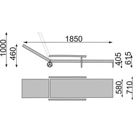 Kettler Roma Rollliege 185 x 71 x 41 cm weiß