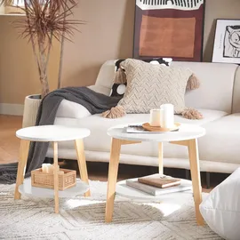 SoBuy SoBuy, Couchtisch, Weiß, Holzwerkstoff, 50x45x46 cm, Wohnzimmer, Wohnzimmertische, Beistelltische