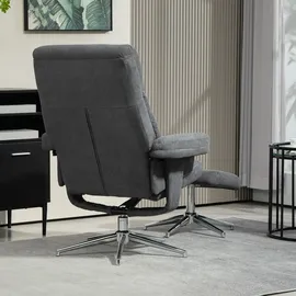 Homcom Relaxsessel Samt 78 x 106 x 85 cm Dunkelgrau mit Hocker