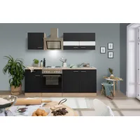 Respekta Küchenzeile Merle 210 cm Schwarz