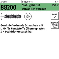Industrial Quality Supplies Linsenkopfschraube für Kunstoffe VG 2,5x8 Stahl