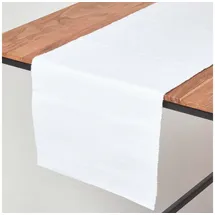 Homescapes Tischläufer weiß 44/178 cm, 100% Baumwolle