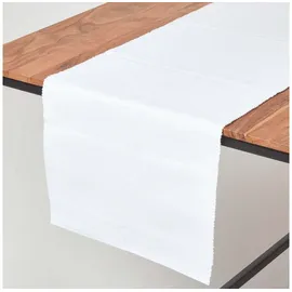 Homescapes Tischläufer weiß 44/178 cm, 100% Baumwolle