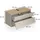 Vicco Waschbeckenunterschrank Edelin 2 Schubladen 100 x 50 x 45 cm Grau