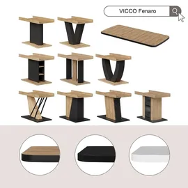 Vicco Fenaro 120 x 77,4 x 80 cm Eiche/Schwarz