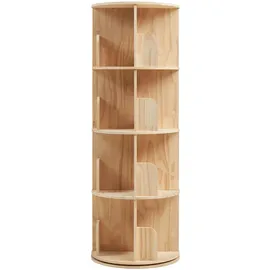 [en.casa] Drehbares Bücherregal 125 x 44 x 44 cm Beige
