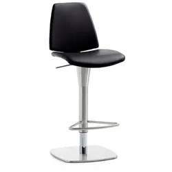 Mayer Sitzmöbel Barhocker »1274«, Breite: 40 cm, höhenverstellbar, Leder, schwarz