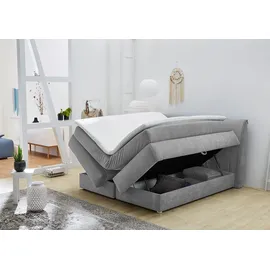 Jockenhöfer Gruppe Boxspringbett, mit Bettkasten, Kaltschaum-Topper und Zierkissen, grau Komplettbetten, 75107420-0 Microfaser,