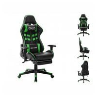 VidaXL Gaming-Stuhl mit Fußstütze Schwarz und Grün Kunstleder