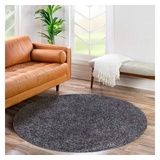 Carpet City Hochflor-Teppich »City Shaggy«, rund, 30 mm Höhe, Teppich Einfarbig Uni, besonders flauschig-weich grau