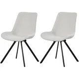 xonox.home Drehstuhl Emilia 2er Set creme schwarz Webstoff B/H/T: ca. 52x85x61 cm – creme, schwarz