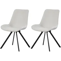 xonox.home Drehstuhl Emilia 2er Set creme schwarz Webstoff B/H/T: ca. 52x85x61 cm – creme, schwarz