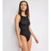 SLOGGI Body "ZERO Feel Bliss", Damen, Gr. M, N-Gr, schwarz, Spitze, Obermaterial: 76% Polyamid, 24% Elasthan, Jacquardmuster, unifarben, körpernah normal, Bodys Body, unsichtbar mit Spitzenoptik