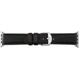 JT Berlin Watchband Wannsee 42 mm, Echthleder, Nytech), Uhrenarmband, Schwarz, Silber