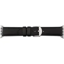 JT Berlin Watchband Wannsee 42 mm, Echthleder, Nytech), Uhrenarmband, Schwarz, Silber