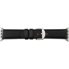 JT Berlin Watchband Wannsee 42 mm, Echthleder, Nytech), Uhrenarmband, Schwarz, Silber